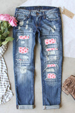 Load image into Gallery viewer, Valentine&#39;s Day Heart Patchwork Jeans
