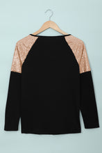 Load image into Gallery viewer, Sequin Shoulder Long Sleeve Top
