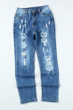 Load image into Gallery viewer, Buttoned Pockets Distressed Jeans
