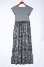 Load image into Gallery viewer, Leopard Patchwork Ribbed Maxi Dress with Pockets
