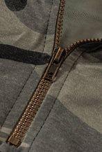 Load image into Gallery viewer, Plus Size Quarter Zip Camo Color Block Sweatshirt

