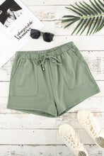 Load image into Gallery viewer, Army Green Drawstring Elastic Waist Pocketed Shorts
