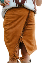 Load image into Gallery viewer, Fringed Wrap Western Midi Skirt
