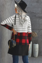 Load image into Gallery viewer, Plaid Colorblock Striped Cardigan
