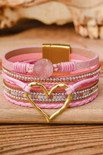 Load image into Gallery viewer, Bohemian Heart Rhinestone Magnetic Buckle Bracelet
