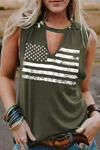 Load image into Gallery viewer, Cutout American Flag Print Tank Top
