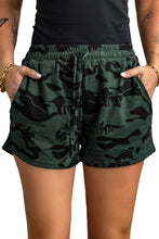 Load image into Gallery viewer, Army Green Camo Print Raw Hem Casual Shorts
