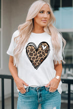 Load image into Gallery viewer, Leopard Heart Pattern Print Valentines T Shirt

