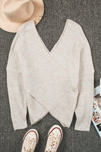 Load image into Gallery viewer, Criss Cross Wrap Plunging Neck Sweater
