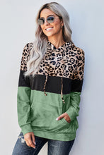 Load image into Gallery viewer, Leopard Tie Dye Colorblock Hoodie
