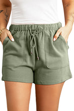 Load image into Gallery viewer, Army Green Drawstring Elastic Waist Pocketed Shorts
