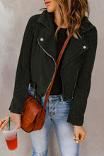 Load image into Gallery viewer, Buckle Belted Zip Up Corduroy Jacket
