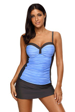 Load image into Gallery viewer, Grey Ruched Tankini and Skirted Swimsuit
