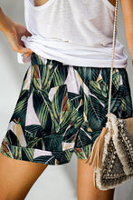 Load image into Gallery viewer, Leaves Print Drawstring Casual Elastic Waist Pocketed Shorts
