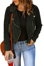 Load image into Gallery viewer, Buckle Belted Zip Up Corduroy Jacket
