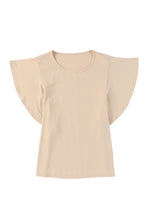 Load image into Gallery viewer, Ruffled Ribbed Knit Loose Top
