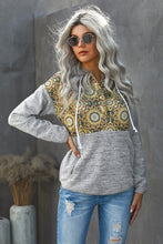 Load image into Gallery viewer, Tribal Print Vintage Drawstring Hoodie
