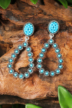 Load image into Gallery viewer, Boho Turquoise Teardrop Hollow Flower Earrings
