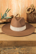 Load image into Gallery viewer, Aztec Embroidery Retro  Flat Fedora Hat
