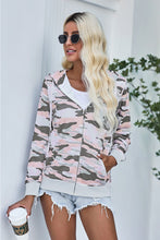 Load image into Gallery viewer, Camo Print Zip Hoodie
