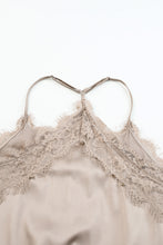 Load image into Gallery viewer, Lace Neckline Sleeveless Satin Bodysuit
