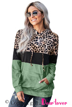 Load image into Gallery viewer, Leopard Tie Dye Colorblock Hoodie
