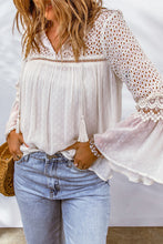 Load image into Gallery viewer, Lace Crochet Hollow Out Swiss Dot Blouse
