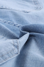 Load image into Gallery viewer, Light Blue Frayed Hem Denim Shorts
