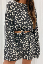 Load image into Gallery viewer, Animal Print Long Sleeves Pullover and Shorts Lounge Set
