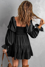 Load image into Gallery viewer, Boho Solid Shirred Ruffle Mini Dress

