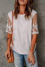 Load image into Gallery viewer, Floral Lace Sleeve Patchwork Top
