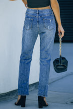 Load image into Gallery viewer, Buttoned Pockets Distressed Jeans
