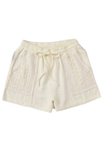 Load image into Gallery viewer, Crochet Detail Drawstring Elastic Waist Women Shorts
