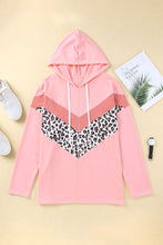 Load image into Gallery viewer, Plus Size Taupe Chevron Hooded Top
