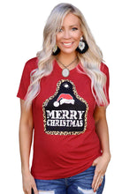 Load image into Gallery viewer, MERRY CHRISTMAS Leopard Frame Graphic Tee
