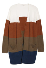 Load image into Gallery viewer, Colorblock Longline Cardigan with Pocket
