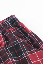 Load image into Gallery viewer, Solid Long Sleeve Top and Plaid Pants Loungewear

