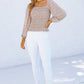 Apricot Square Neck Puff Sleeve Floral Smocked Top