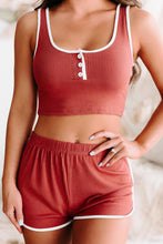 Load image into Gallery viewer, Ribbed Crop Tank and High Waist Shorts Lounge Set
