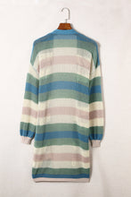 Load image into Gallery viewer, Striped Color Block Hollowed Knit Cardigan
