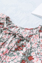 Load image into Gallery viewer, Multicolor V-neck Short Sleeve Fashion Print Fantasy Fluttering Blouse
