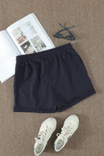 Load image into Gallery viewer, Tie Waist Side Pockets Cuffed Lounge Shorts
