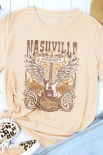 Load image into Gallery viewer, Khaki Music City Guitar Graphic Print T Shirt
