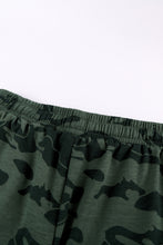 Load image into Gallery viewer, Army Green Camo Print Raw Hem Casual Shorts
