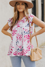 Load image into Gallery viewer, Spotted Print Ruffled V Neck Tank Top
