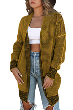 Load image into Gallery viewer, Plaid Knitted Long Open Front Cardigan
