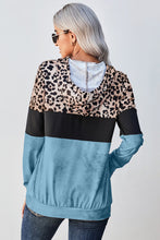 Load image into Gallery viewer, Leopard Tie Dye Colorblock Hoodie
