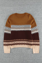 Load image into Gallery viewer, Printed Crew Neck Knit Sweater
