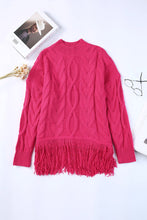 Load image into Gallery viewer, High Neck Cable Knit Tasseled Sweater
