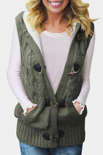 Load image into Gallery viewer, Cable Knit Hooded Sweater Vest
